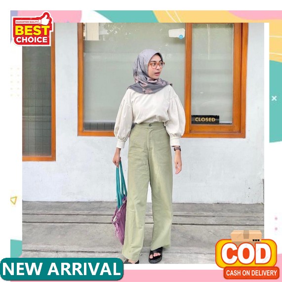 Celana Wanita Celana Panjang Ready Stok Ketat Korea Grosir L8X5 Celana Kulot Simpel Trendy Murah Kai