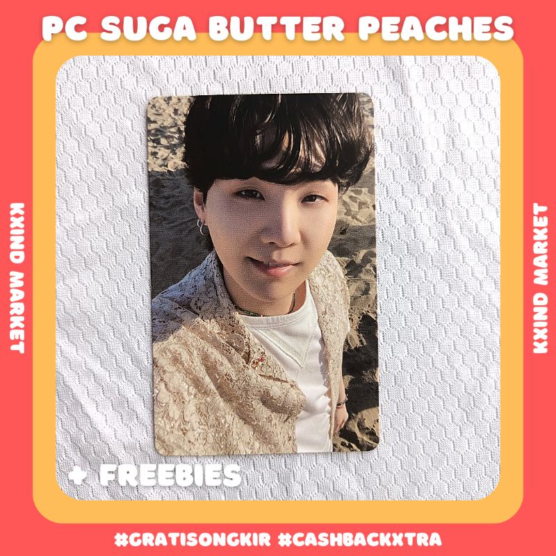 Photocard Suga Butter Peaches VER / PC min yoongi BTS / album butter Cream Peaches / PC JK Tae jimin