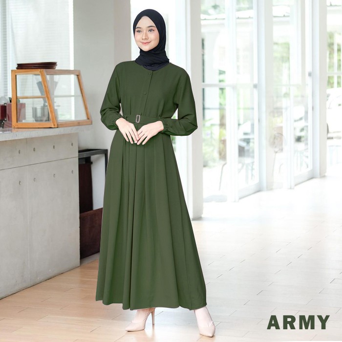 Baju Gamis Wanita Remaja Murah NB /XL Letsmuslimah Cewek Muslim Hijab Syari Muslimah 2021 Terbaru Lt-MNA ARMY