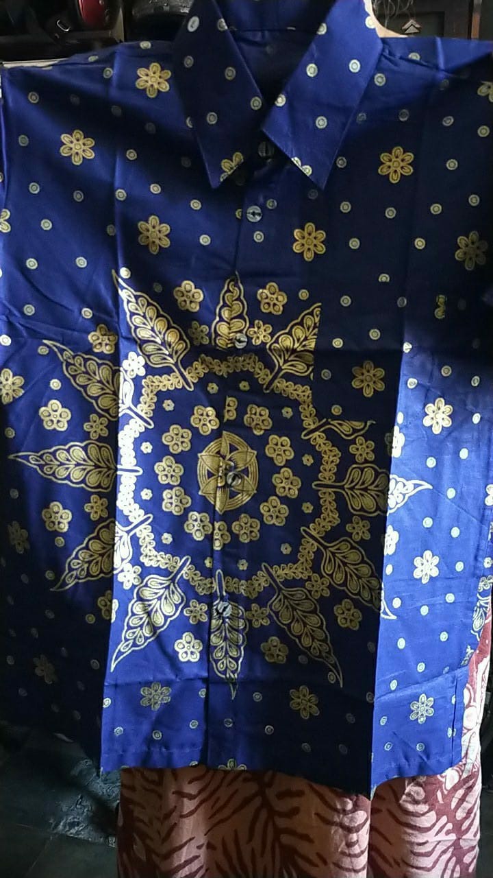 Batik Couple Keluarga Terkini Sania Ruffle Ori Ndoro Jowi Dnt Motif Matahari Biru