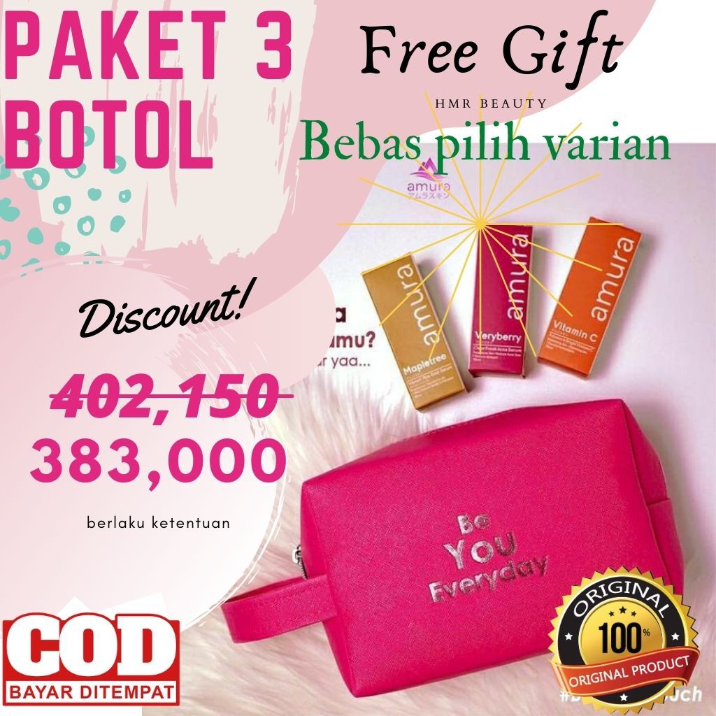 Promo (BPOM)  SERUM AMURA (GOLD,ACNE,VIT C)