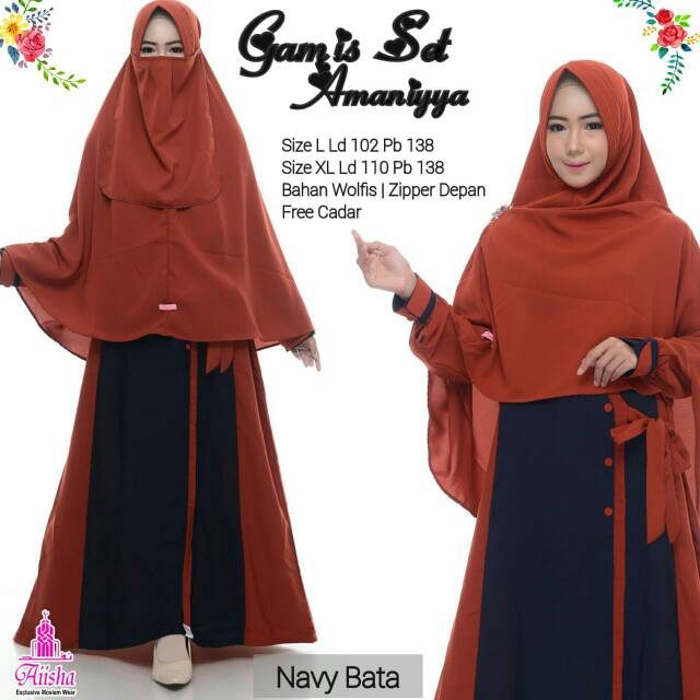 New ready gamis amaniyya syari ori by aiisha