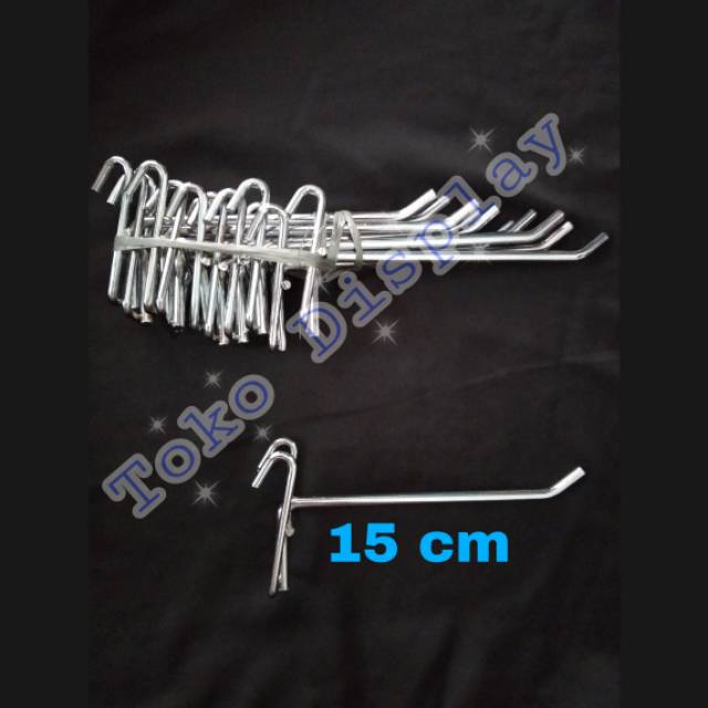 Gantungan display stainless steel 15cm cantelan pajangan aksesoris ram kawat stainless