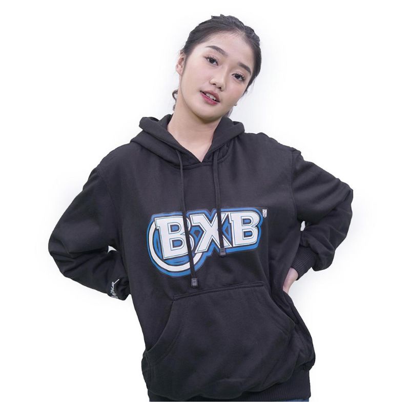 JAKET SWEATER HOODIE BXB HITAM LOGO BARU