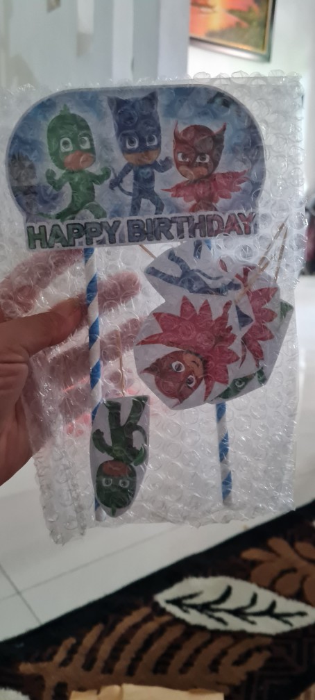 Hiasan Kue Cake Topper Birthday C1 Pj Masks Isi 7