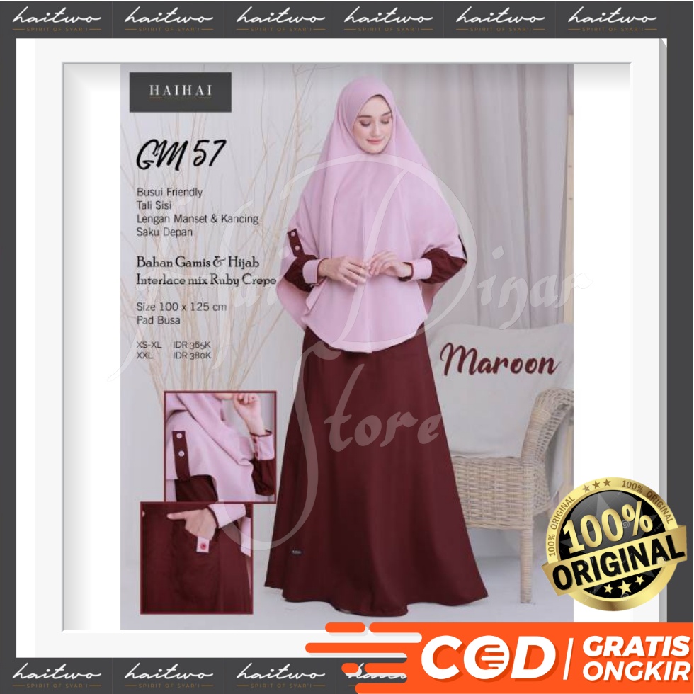[Baru] Haitwo Gamis Muslimah GM 57 Ready