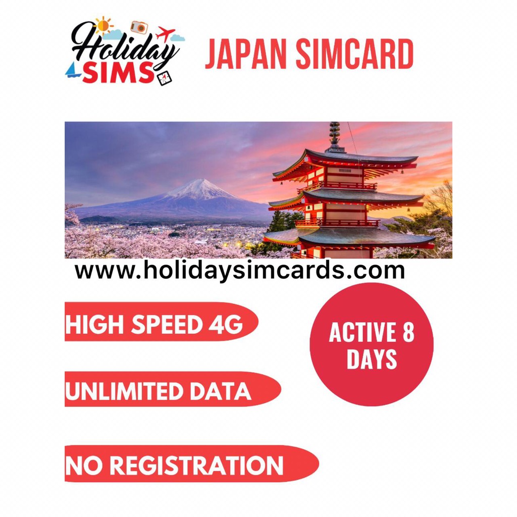 Promo Sim Card Murah Roaming Jepang Japan Holidaysimcards 8 Hari Shopee Indonesia