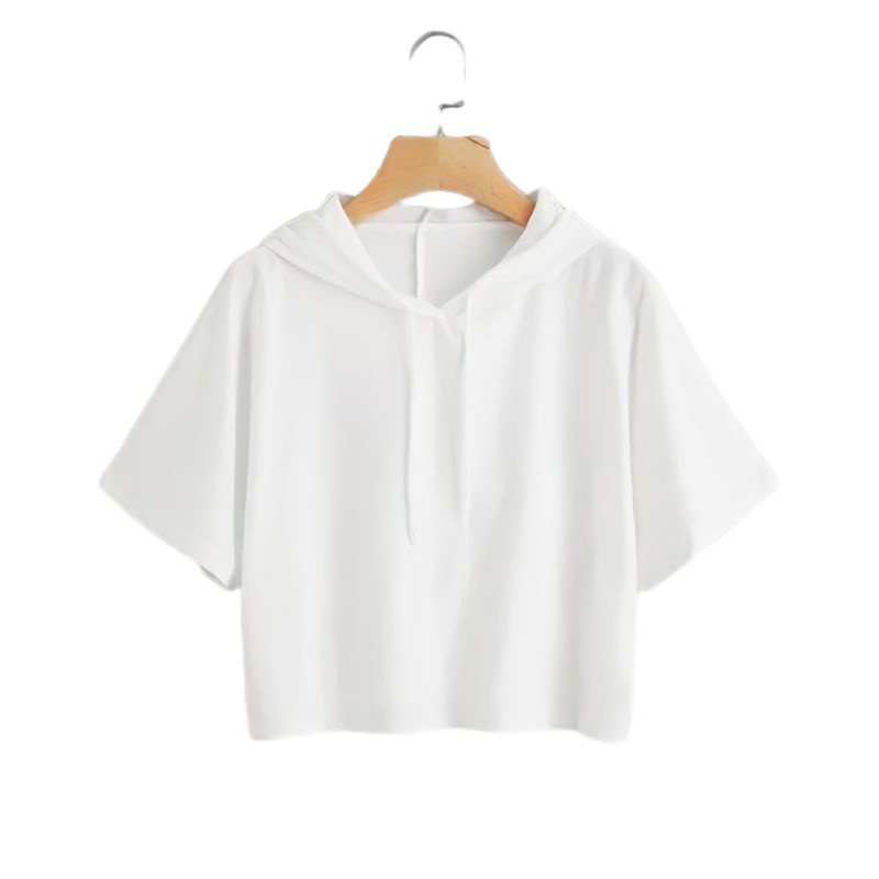 HOODIE CROP LENGAN PENDEK JAKET WANITA BIGSIZE COTTON FLEECE