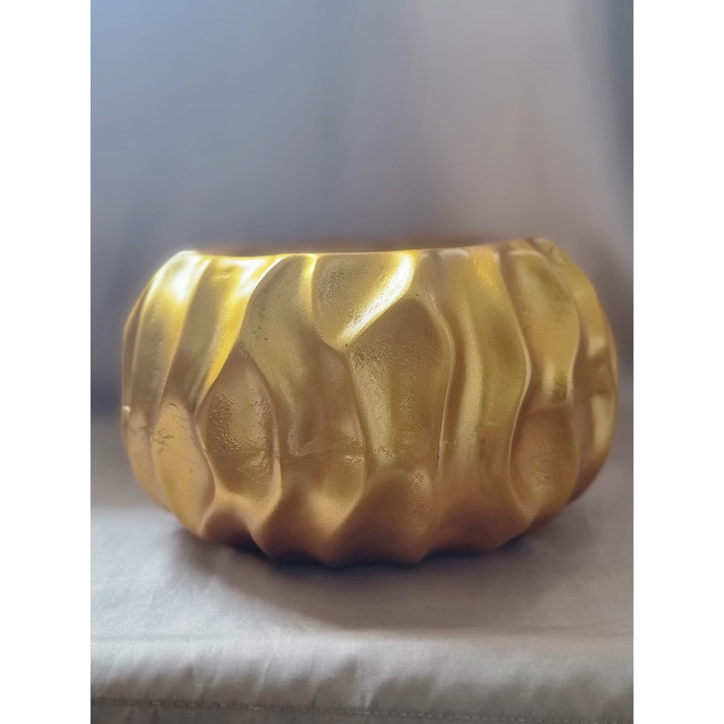 Pot Tanaman Cantik Resin - Cantaloupe Gold
