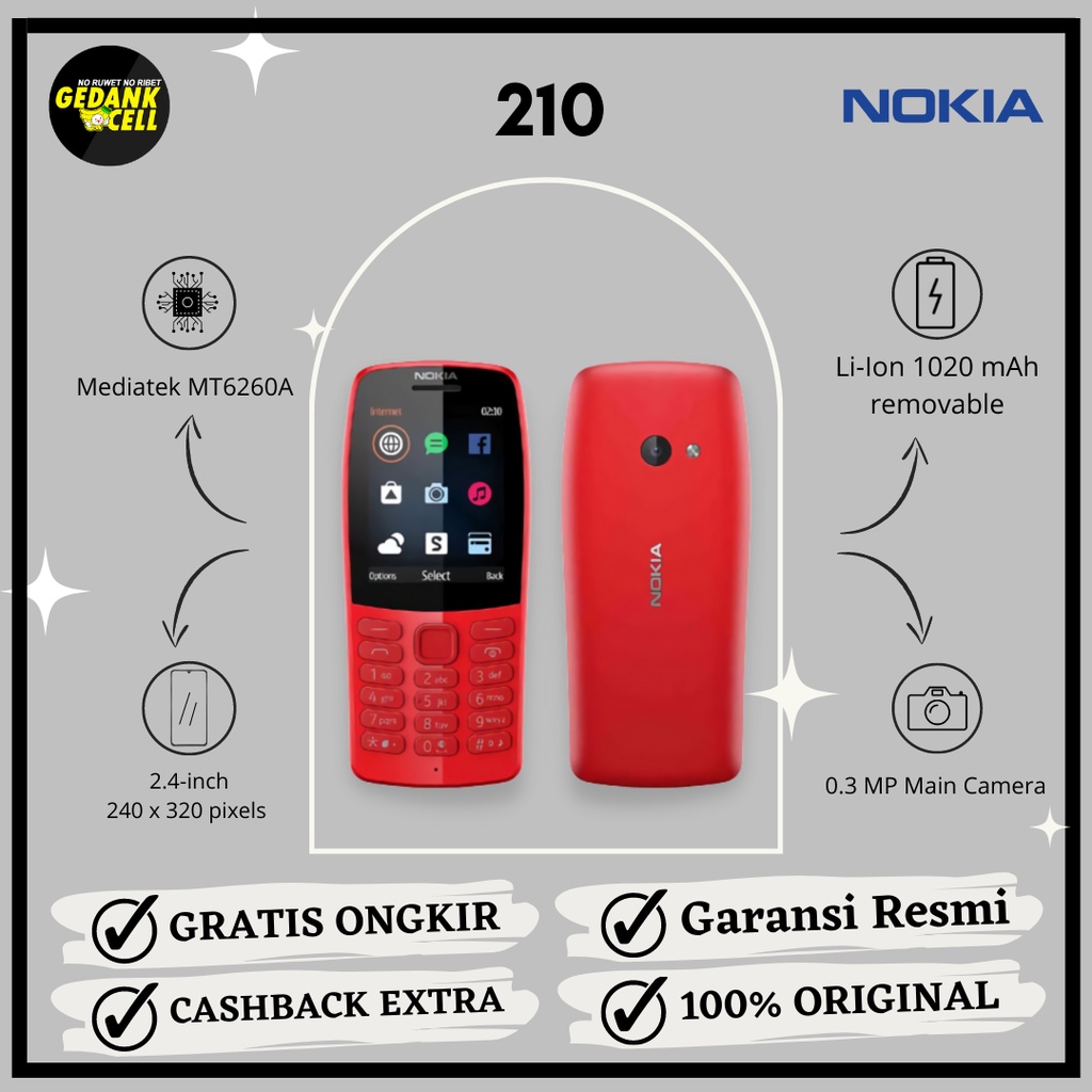 Nokia 210 - Hp Tombol New