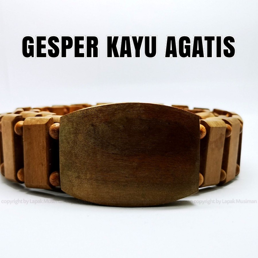 [Bayar di Tempat] Gesper Pria Kayu Agatis Kualitas Premium Asli Alam Original