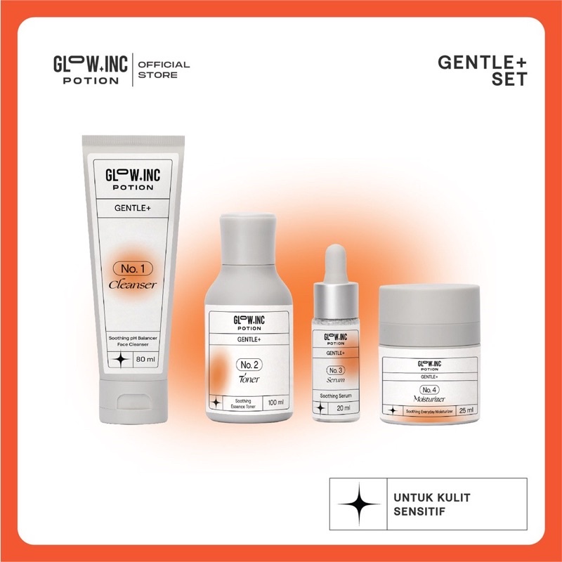 GLOWINC POTION Set Indonesia / Chroma+ Bright Radiant Acnecore+ Clear AC Gentle+ Soothing Hydralive+ Moisture Lock Maintain+ Nutrient Skin Forever+ Pro Youth Seamless Cleanser Toner Essence Serum Ampoule Cream Moisturizer Mask Spot Glow Inc Paket Package