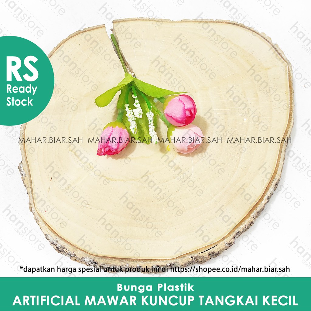 1 Pcs Bunga Artificial Mawar Kuncup Tangkai Kecil / bunga dekorasi mahar / bunga plastik / SHABBY-Pink
