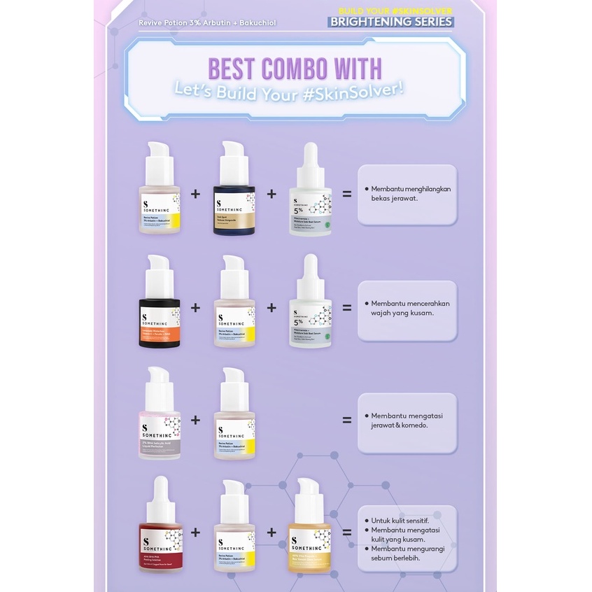 [PROMO SPESIAL] BPOM SOMETHINC SKIN SOLVER BRIGHTENING Series 20ml - Revive Potion 3% Arbutin + Bakuchiol | Lemonade Waterless Vitamin C + Ferulic + NAG | Dark Spot Reducer Ampoule 100% ORIGINAL