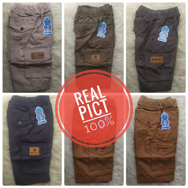 Celana Pendek Anak Laki Laki Chinos Cargo Original Noemi Usia 5 6 7 8 Tahun