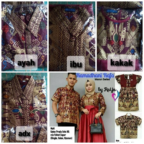 Couple Gamis Batik Premium Ramadhani Rafa Sarimbit Ramadhan Seragam Keluarga Couple Family