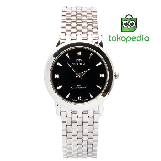 Jam Tangan wanita tipis rantai silver 2jarum 4091L