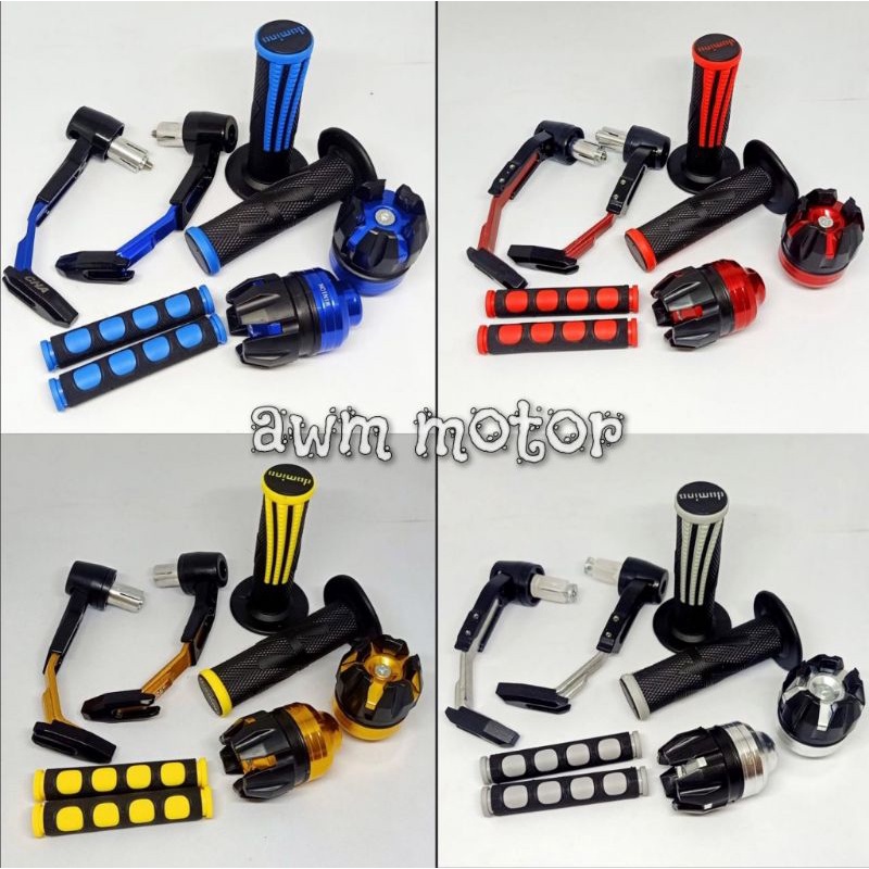 Paket Acc Motor Proguard+Handgrip+Karet Handle+Jalu As Naga Jumbo 4 item Universal Semua Motor