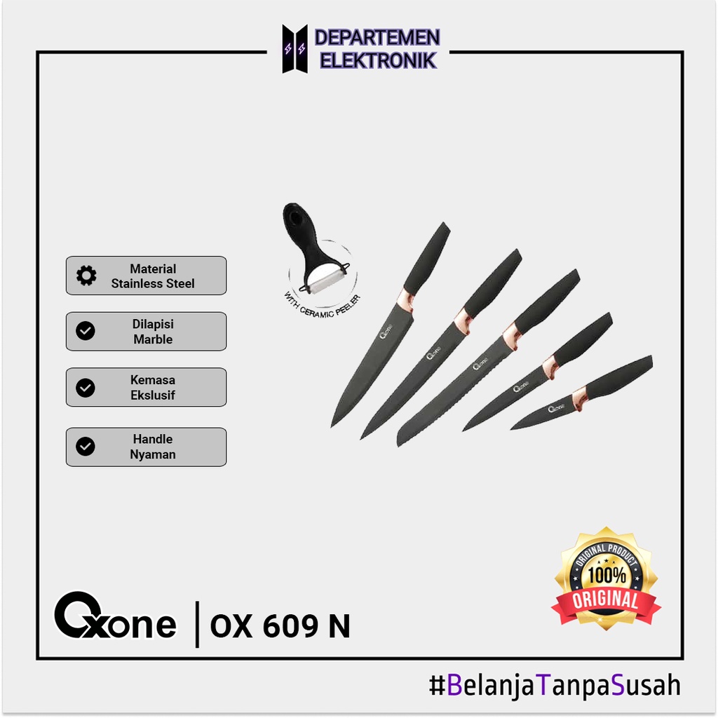 OXONE : PISAU SET ONYX BLACK KNIFE SET OX 609 N MURAH BANGET / GARANSI RESMI