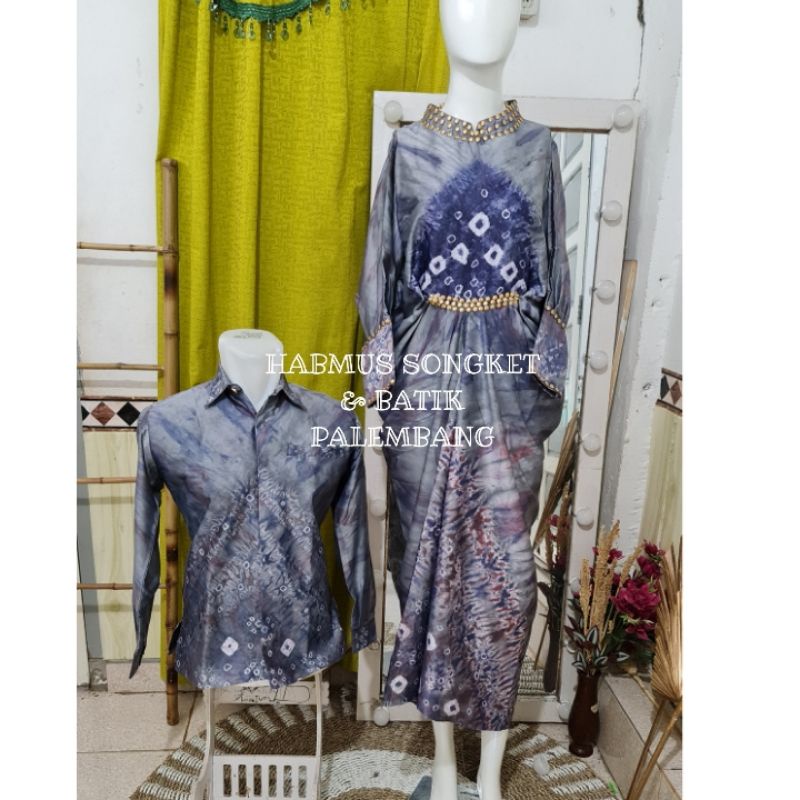 COUPLE GAMIS MOTIF KAFTAN JUMPUTAN PALEMBANG ASLI SUTRA