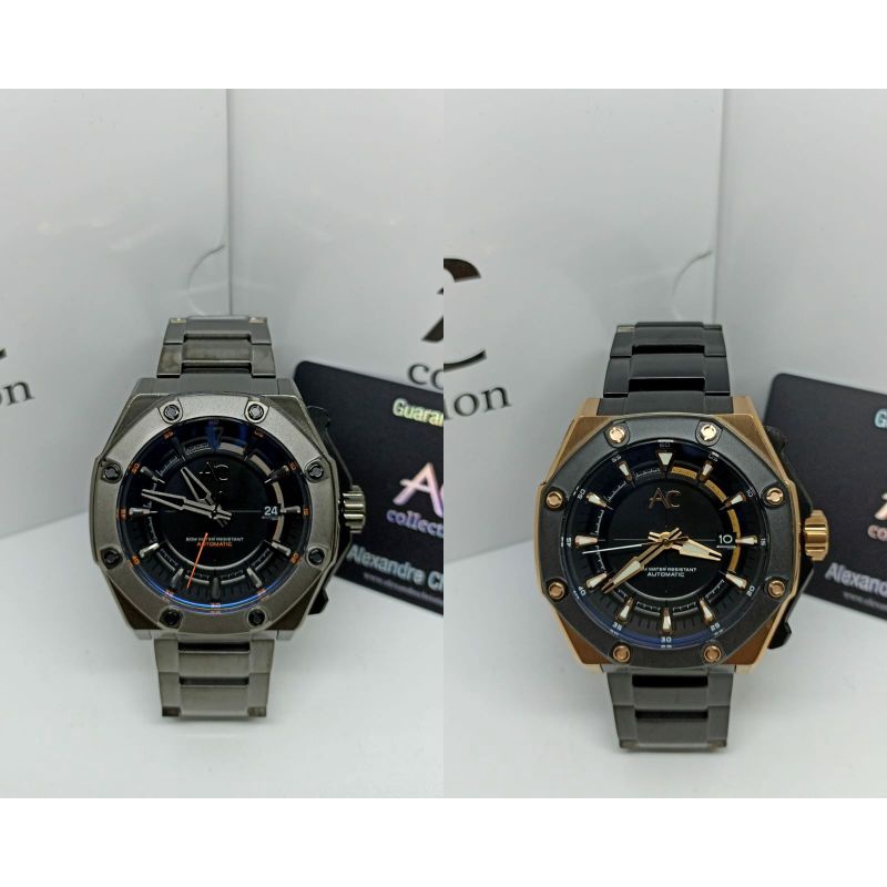 Jam Tangan Pria Alexandre Christie Automatic 9601 AC9601 AC 9601 Tali Besi / Stainless steel