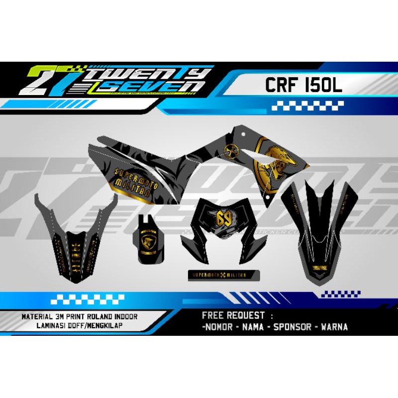 Decal crf 150L supermoto abu-abu