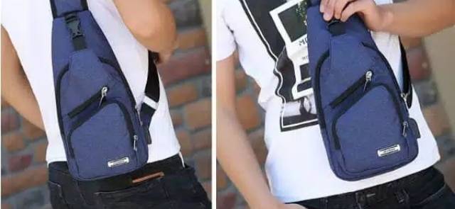 Sling bag usb tas kasual stylis k pop kualitas distro cloting