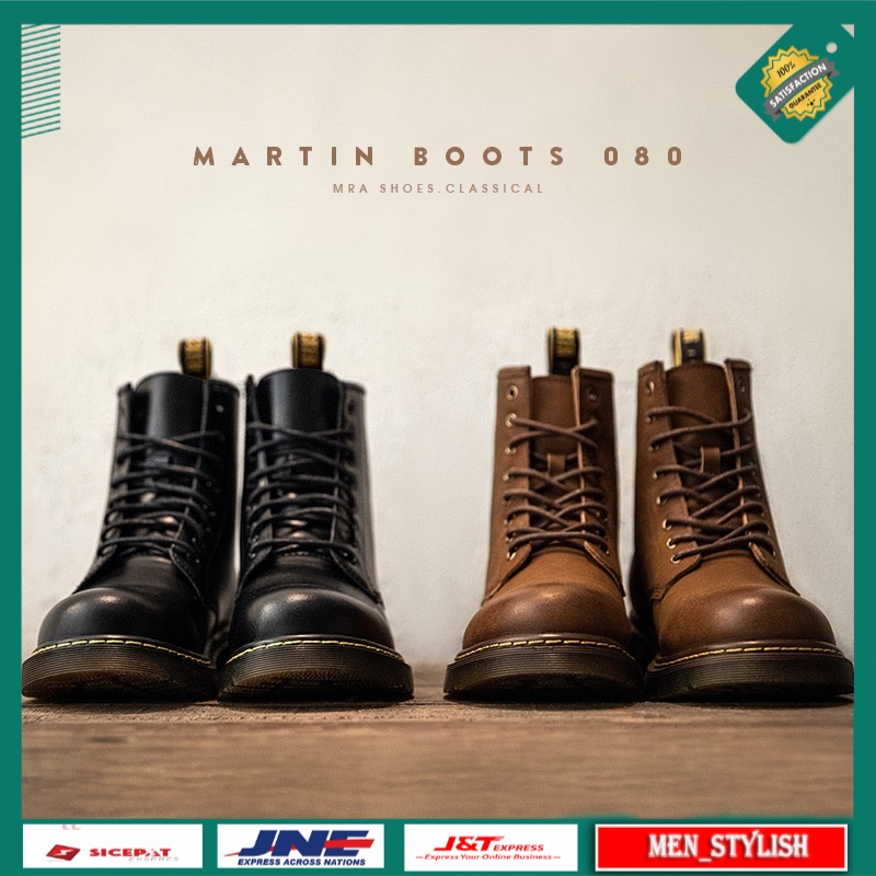 Sepatu Pria Boot Casual Maden Mid Top 100% Genuine Leather Martin Boots British Style Eight-hole Ret