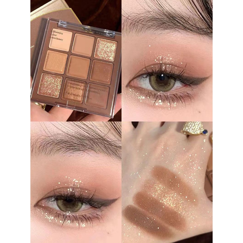 MGL Eyeshadow Chocolate Palette 9 Color Nude Brown Series Matte &amp; Shimmer Natural Look