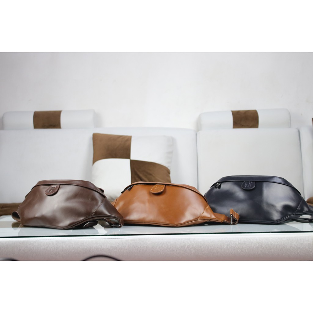 Slingbag Kenji Tas Slempang Selempang Dada Slingbag Waistbag bahan 100% Kulit Asli Pria Laki Cowok