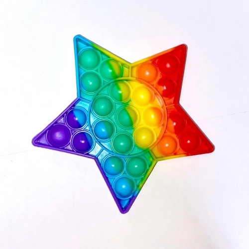 Pop it Rainbow Ready Stok Murah Popit Bubble Toy Untuk Anak Dewasa Penghilang Stres-Bintang 13cm