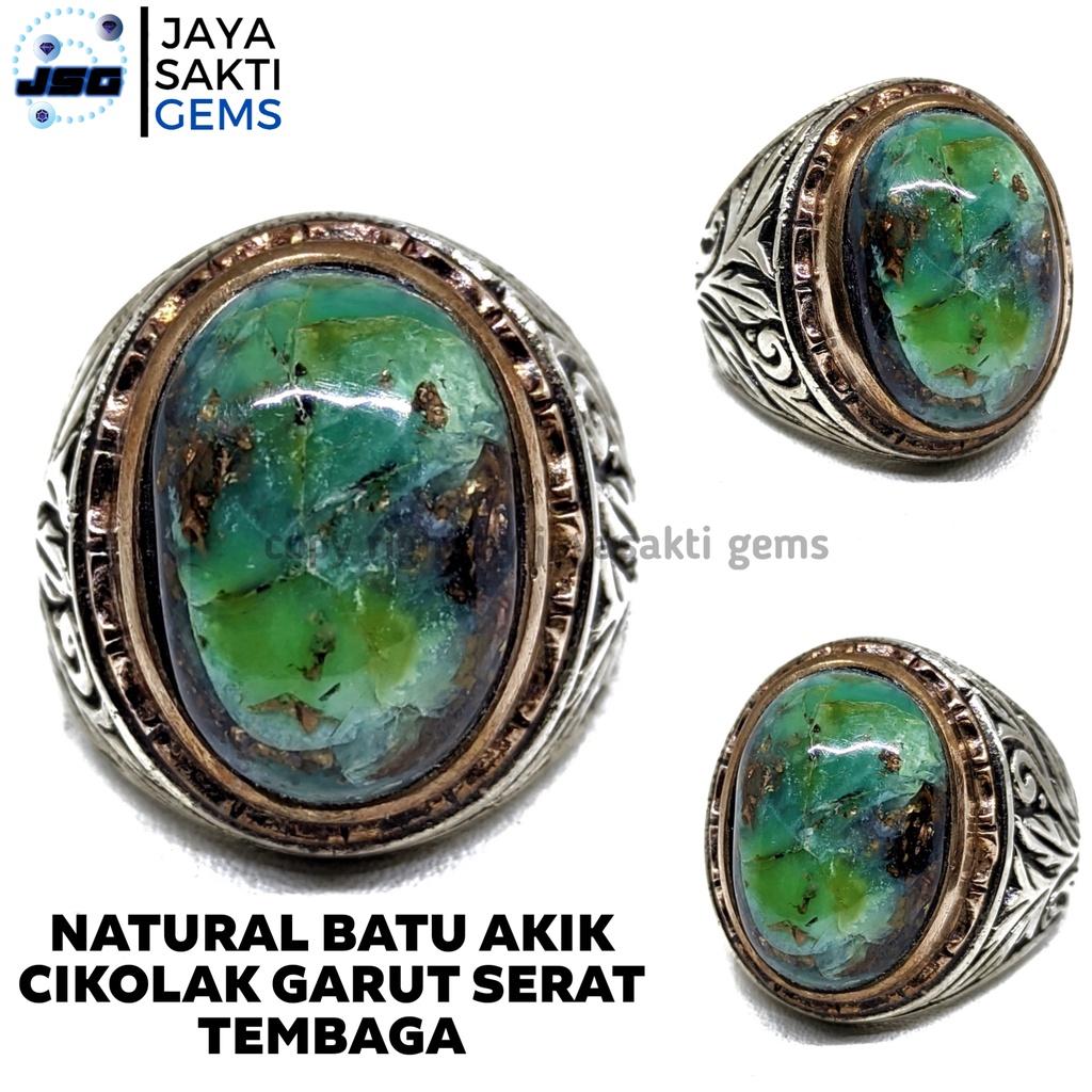 Natural Batu Akik Cikolak Garut  Serat Tembaga CKG08