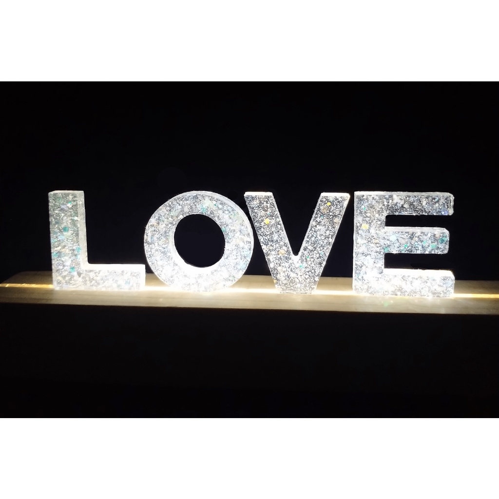 Lampu Nama Resin - Hiasan Lampu Kamar dan Meja - Aesthetic Lamp Resin