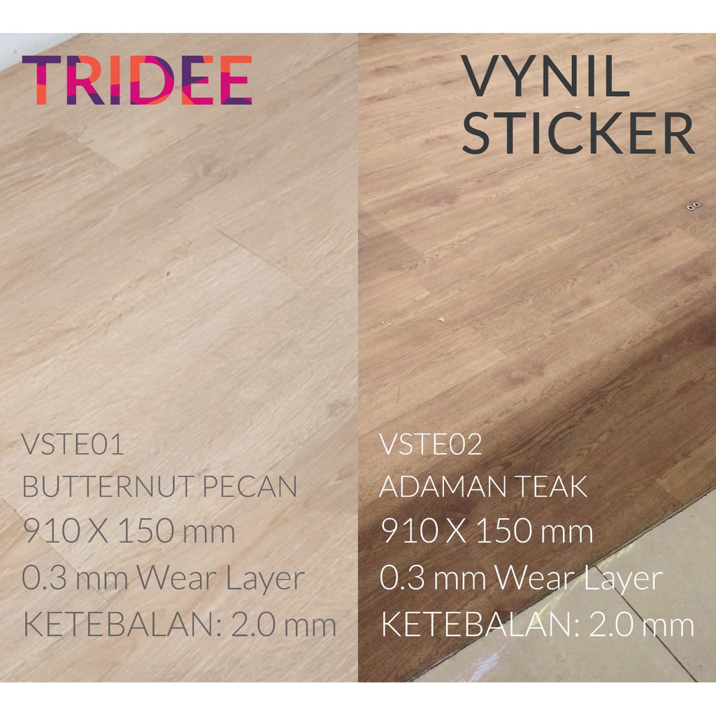  LANTAI  VYNIL PARKET KAYU  STIKER  01 02 TRIDEE FLOORING 