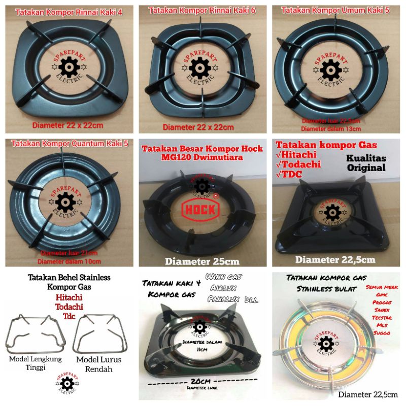 TATAKAN DUDUKAN KOMPOR GAS RINNAI KAKI 4 6 QUANTUM HOCK LENGKAP SEMUA MERK