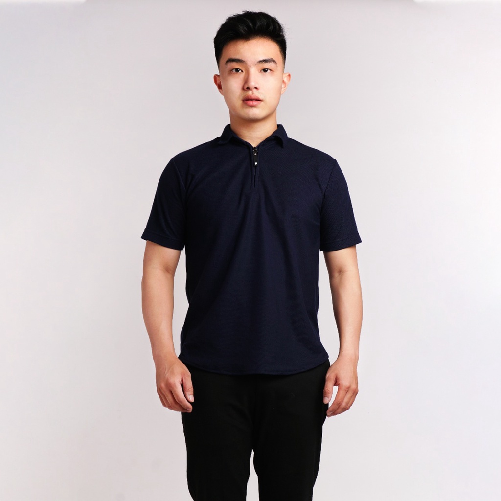 Kaos Kerah Polo Shirt Pria Polos Lengan Pendek Original Broguy - Navy