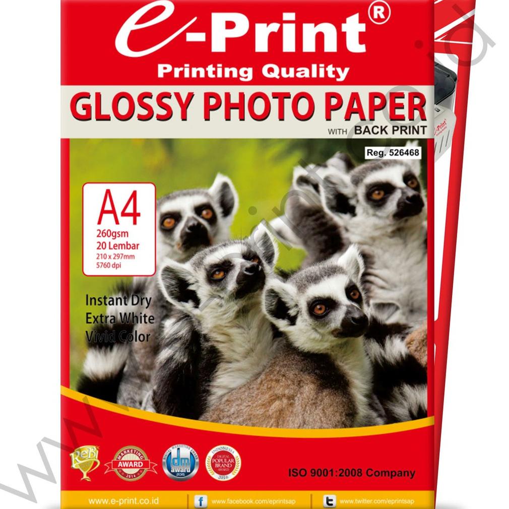 Eprint Glossy Photo Paper Glossy A4 260Gsm (Kertas Foto)