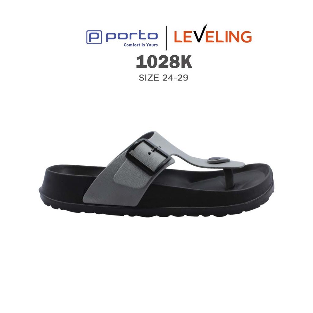 1028K - Porto Leveling Sandal Jepit Harian Kasual Anak Laki-Laki Perempuan Size 24 -29 Karet Kuat Tidak Licin