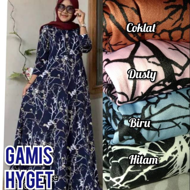 Gamis Syar I Hyget Motif Gamis Motif Bunga Hyget Busui Trendy Shopee Indonesia