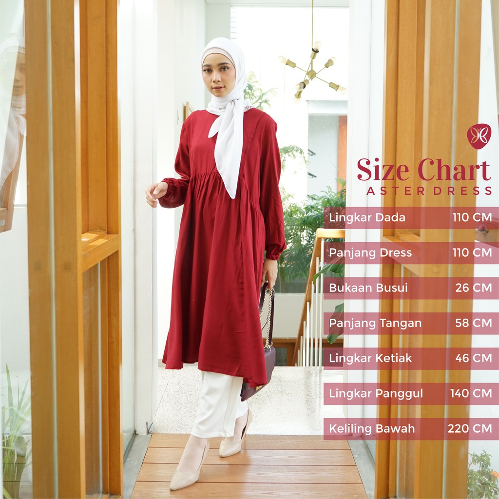 AS.NUR.ID ASTER TUNIK Katun Polos Original Terbaru Busui Friendly Remaja Modern Wanita Casual Army