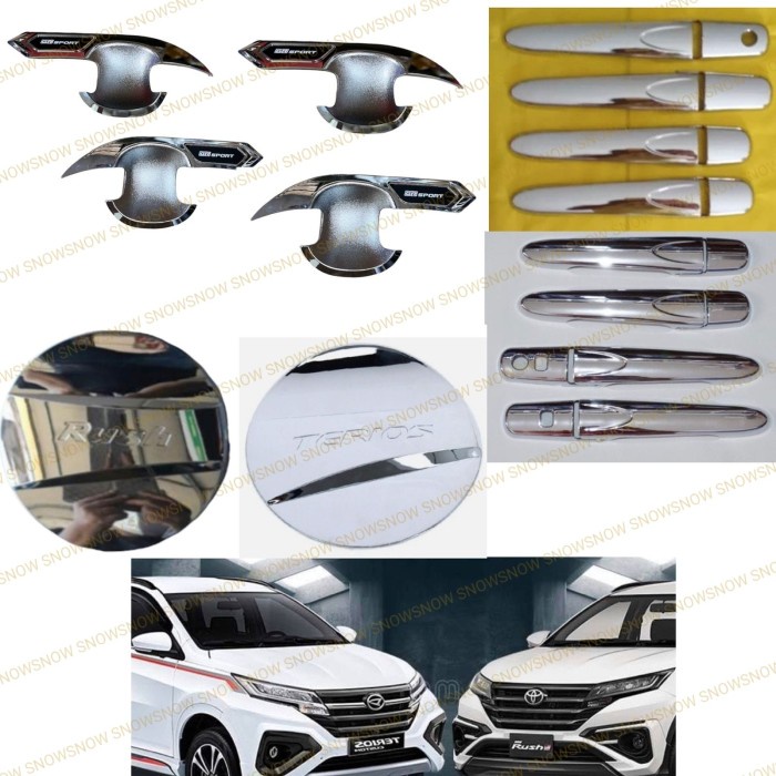 Paket Outer Handle Tank Cover Rush Terios 2018 2022 GR Sport Chrome - rush, keyless