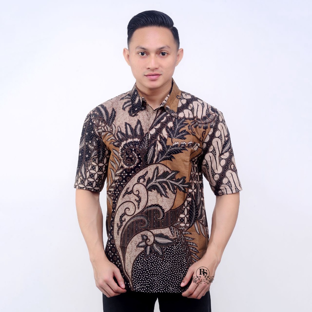 KEMEJA BATIK PEKALONGAN MOTIF JIMET ID_008374 COKLAT