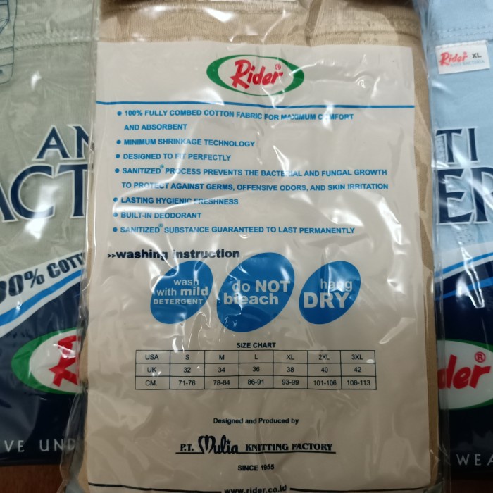 Celana Dalam Pria Rider / CD Rider Anti Bacteria R325B size S M L XL