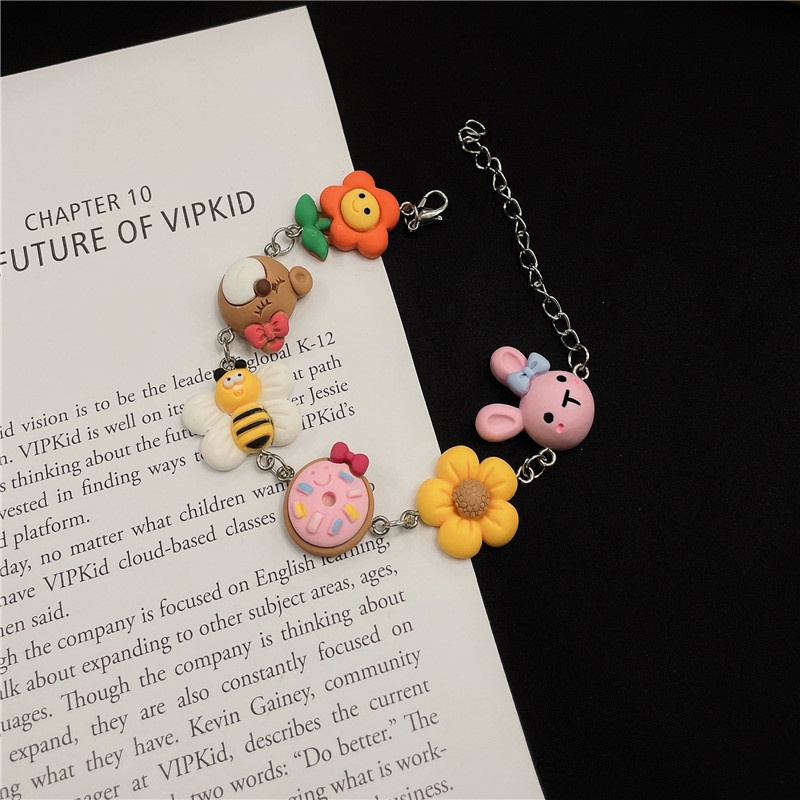 Cute Cartoon Bracelet Flower Bear Bee Bunny Stitching Bracelet