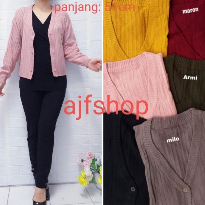 Cardigan Wanita Outer Muslim Atasan Rajut _Termurah