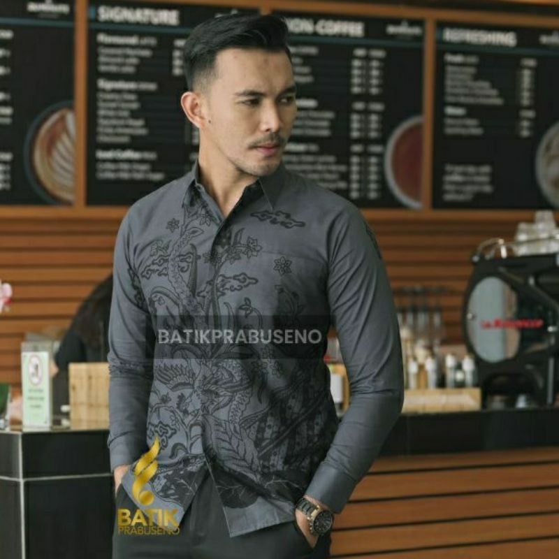 DANUDARA Kemeja Batik Pria Slimfit Premiium Lengan Panjang Bahan Katun Halus Lapis FuringHem  Kemeja Baju Batik Pria Cowok Laki Laki Slimfit Full Lapis Furing Lengan Panjang Lengan Pendek Original Size S M L Xl XXL Bahan Ka