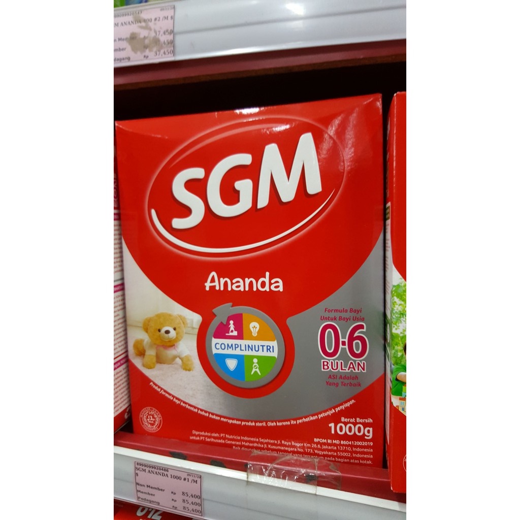 

SGM Ananda 1 Susu Formula Bayi 0 - 6 Bulan 1000 gr