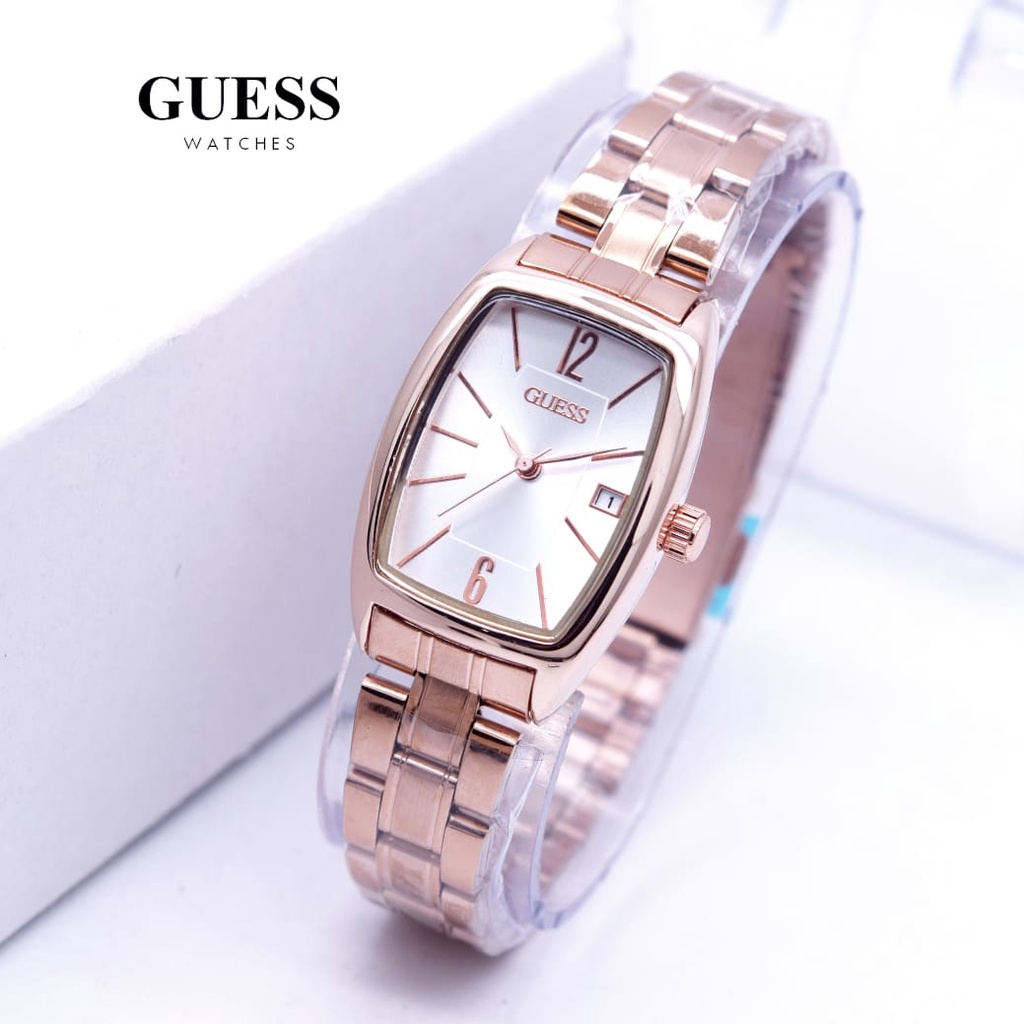 Jam Tangan Wanita Fashion H7702B Tali Rantai Case Segi Tanggal Aktif Free Box &amp; Baterai