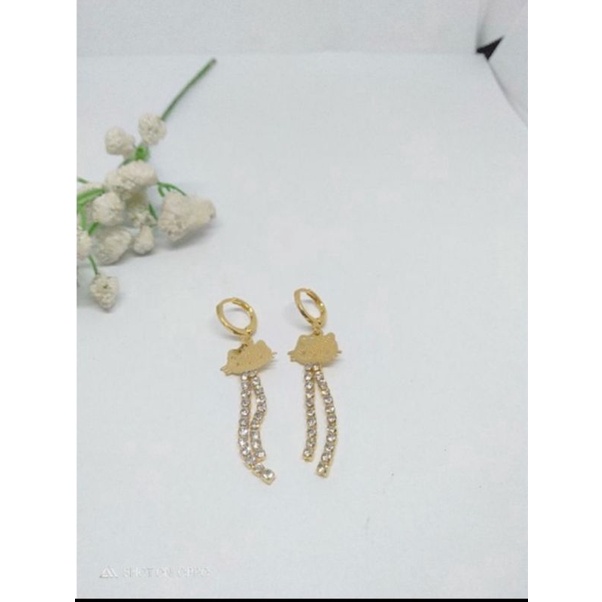 anting polos jurai permata cantik