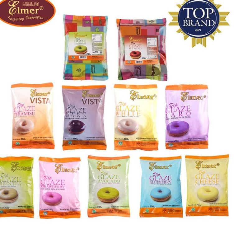 

[KODE PRODUK BW8HZ9545] DIP GLAZE ELMER SAUS CAIR TOPPING CELUPAN DONAT alpukat blueberry cheese keju 200gr